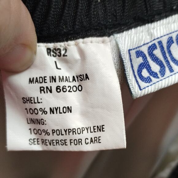 Vintage Asics Men's Size Large Black Gore-Tex Pull-On Athletic Nylon Track Pants - Picture 7 of 8